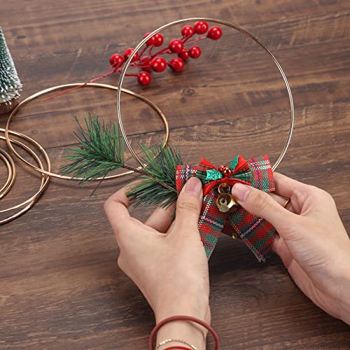 Bigotters Dream Catcher Rings, 10Pcs Wreath Macrame Rings Gold Metal Floral Hoops For Making Wedding Wreath Decor Wall Hanging Crafts, 5 Sizes #TOP6