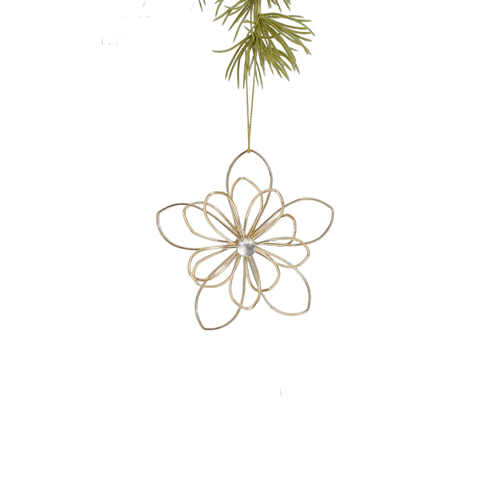 Xjdzineq Snowflake/Flower/Butterfly/Bells Iron Hanging Decoration Christmas Tree Ornament for Mantels Wreath Festival Gifting Christmas Tree Ornament