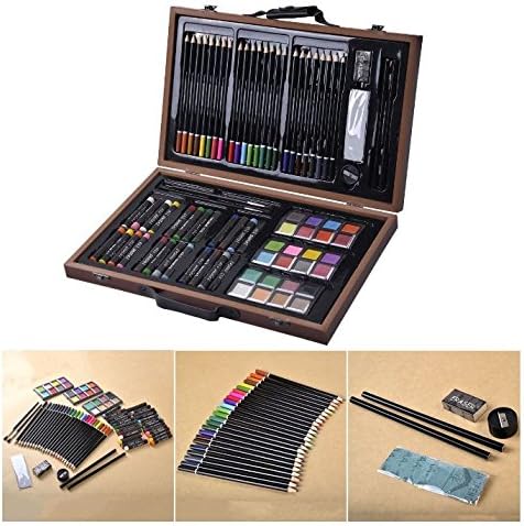 80-Piece Deluxe Art Set Drawing And painting w/ Wood Case & Accessories (US)