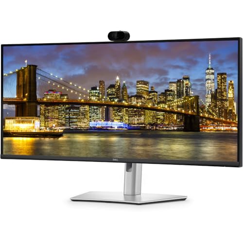 Image of Dell P3426WEV Pro P 34″ UW-QHD (3440 x 1440) 100Hz LED Curved USB-C Hub Conferencing Monitor, Mount Compatible, Webcam, Black, USB-C Cable, Cleaning Kit