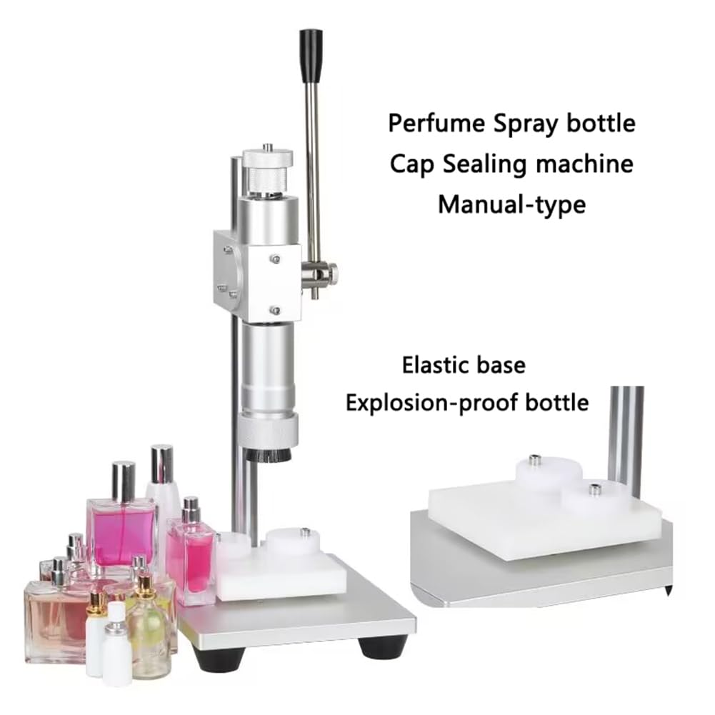 Tappatrice Manuale per Profumo, Strumento per sigillare Profumo da 13 mm/15 mm/18 mm/20 mm, tappatore ad Altezza Regolabile, Design a Leva, pressatura Facile, per plastica, Metallo 18 mm