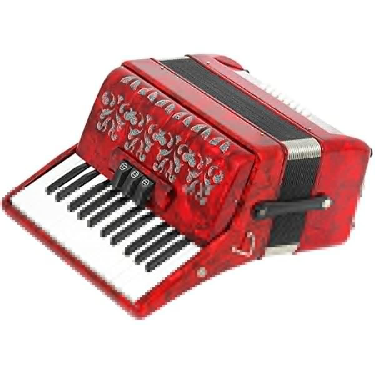 Fisarmonica a Piano 26 Tasti 48 Bassi, Strumento a Molla per Allenamento Ritmico con Tastiera a Mano, con Tracolla E Zaino per Fisarmonica, per Un Principiante O Un Giocatore Che Migliora