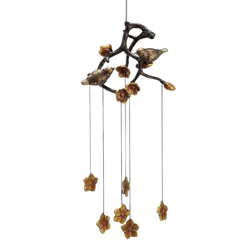 SPI Home Ahornblatt Windspiel - Messing, Verstellbare Hängelänge, Für Garten & Balkon