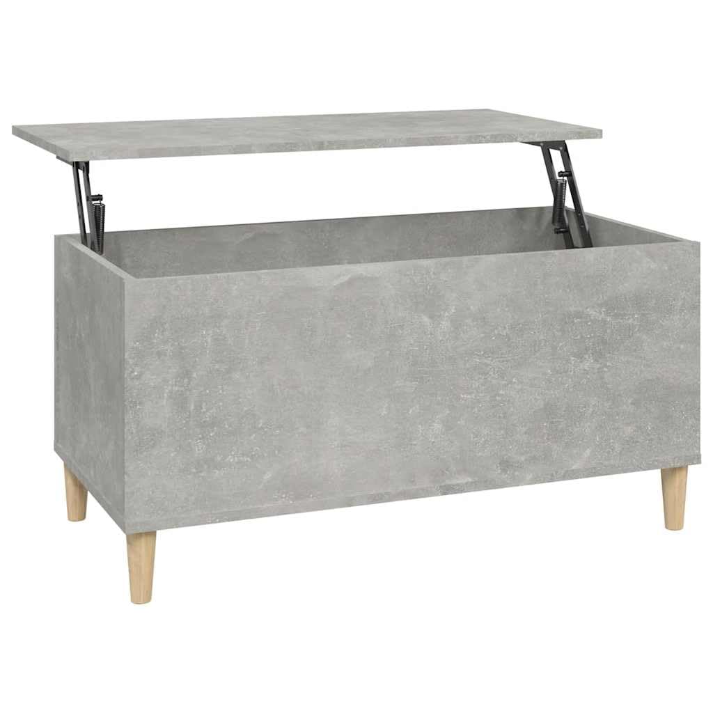 Tavolino Salotto Piano Sollevabile Grigio Cemento 90x44,5x45 cm