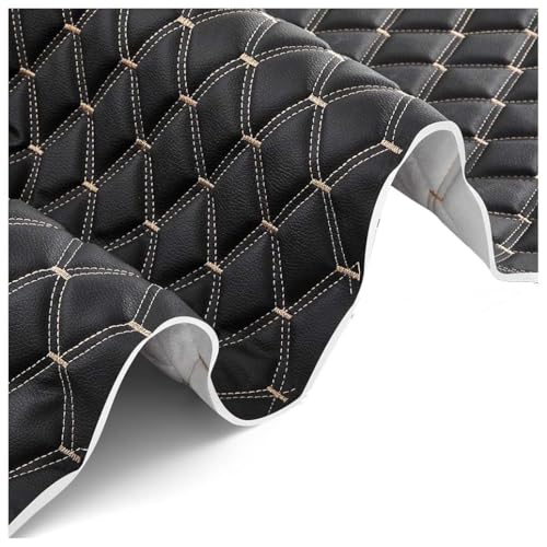 Tela de espuma acolchada piel sintética vinilo PVC cuero impermeable automotriz, forro techo, tapicería muebles(Black2,1.6X4m)