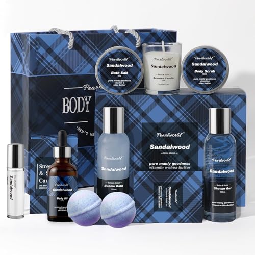 PEARLWORLD Bath Set with Ocean Scented Spa Gifts for Men, Christm...