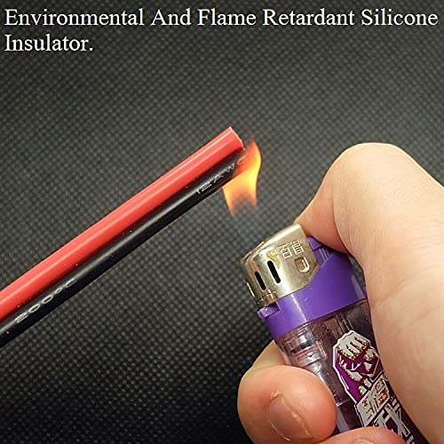 Cable de Cobre de 2/5/10 Metros, 2 Pines, Cable de electrones 26 24 22 20 18 16 14 12 10 8 AWG, Goma de Silicona, lámpara LED Suave, Cable de extensión de iluminación, Negro y Rojo