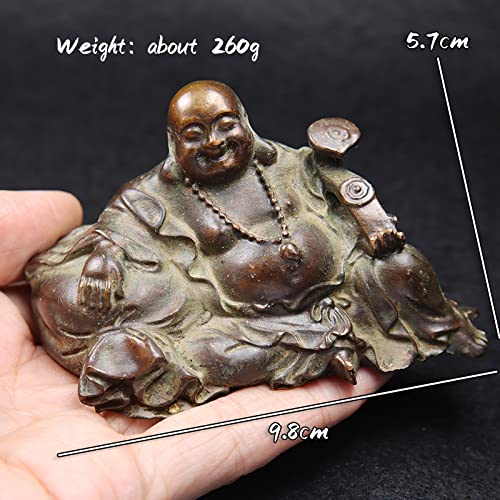 Bouddha Maitreya en Cuivre AMUCK : Statuette Vintage Idéale à Offrir pour un Bureau - 3