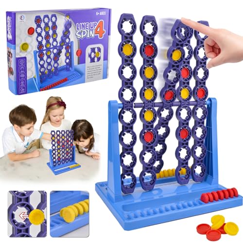 Conecta 4 Juego Clásico de Mesa - Cuatro en Raya Educativo y Portátil para Niños - Estrategia para 2 Jugadores de Viaje