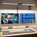 JSOT Desk Lamp - Clamp Lamp, Double Head LED Desk Lamps, 15 Lighting Modes Adjustable Flexible Gooseneck Clamp Light Dimmable Desk Lights Office Lamp for Home Workbench Drafting Reading Study ?Black?