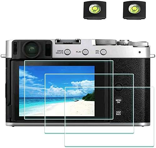 ULBTER Screen Protector for Fujifilm X-E4 X100V Fuji XE4 X-100V Camera & Hot Shoe Cover, 0.3mm 9H Hardness Tempered Glass Saver Anti-Scrach Anti-Bubble [3Pack]