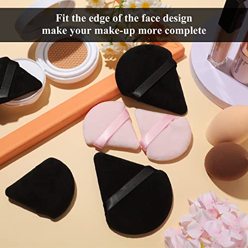 12 Pieces Triangle Powder Puff Face Makeup Cosmetic Puff For Loose Powder Soft Body Washable Reusable Foundation Sponge Mineral Powder Wet Dry Makeup Tool (Black, Pink, Large, Small) #TOP5