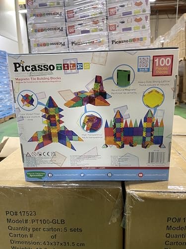 picassotiles 100 piece set 100pcs magnet building tiles clear magnetic 3d blocks construction playboards creativity beyond imagination inspirational recreational educational conventional