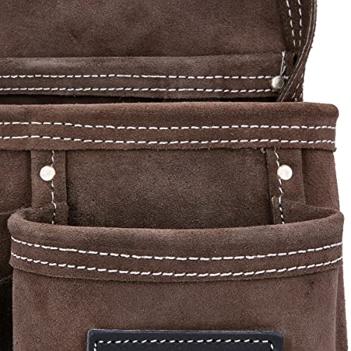 TOUGH MASTER Belt Tool Pouch, 3 Multi Pockets Suede Leather Nail Work Pouch, DIY Organiser for Builders, Carpenters, Gardeners, Electricians, Brown, 25 X 29cm, TM-318SP 9 TOUGH MASTER Belt Tool Pouch, 3 Multi Pockets Suede Leather Nail Work Pouch, DIY Organiser for Builders, Carpenters, Gardeners, Electricians, Brown, 25 X 29cm, TM-318SP - Image 9