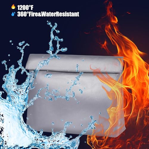 Bolsa para documentos ignífuga para dinero contra incendios e impermeable con cremallera 6