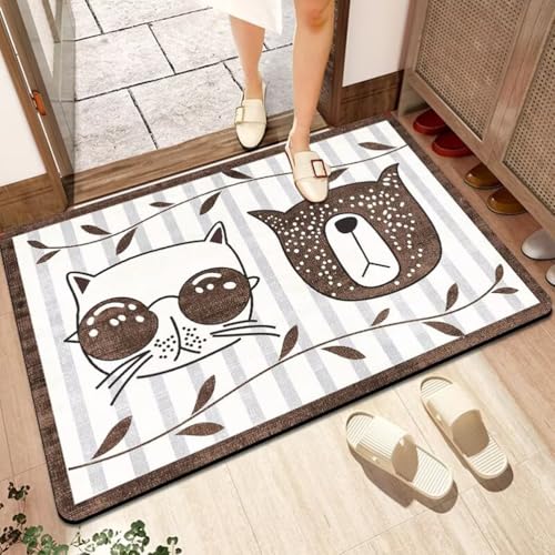 BowooHome バスマット 洗える マット 耐用性 おしゃれ 足ふきマット カワイイ 玄関マット 屋内 滑り止め 吸水 速乾 お手入れ簡単