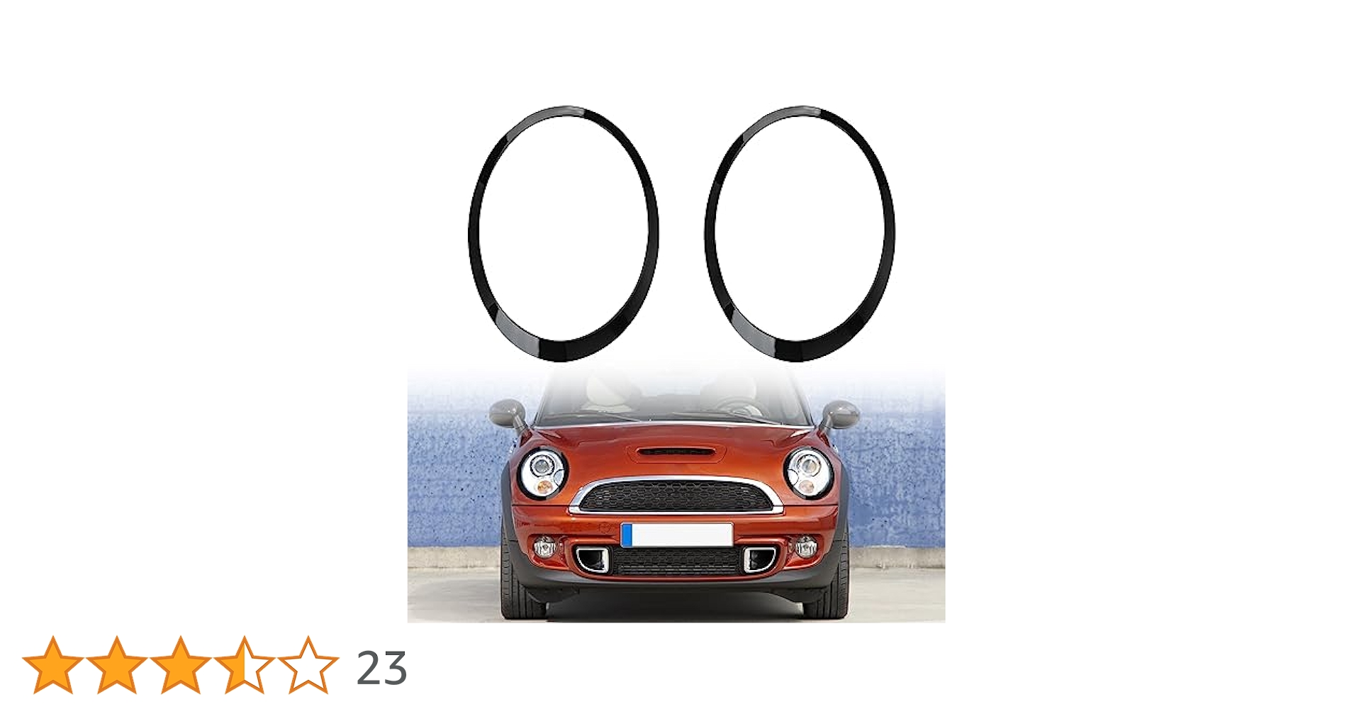 R56系　ヘッドライトリング & テールライトかトリム 　ブラック ミニクーパー Amazon | ヘッドライトテールライトデコレーションリング、4個の