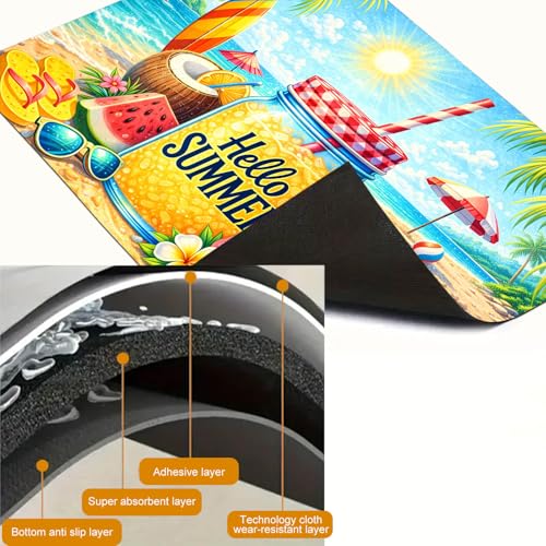 Image of HOMETITUTE Hello Summer Stove Top Cover 28x20 Juice Jar Beach Heat Resistant