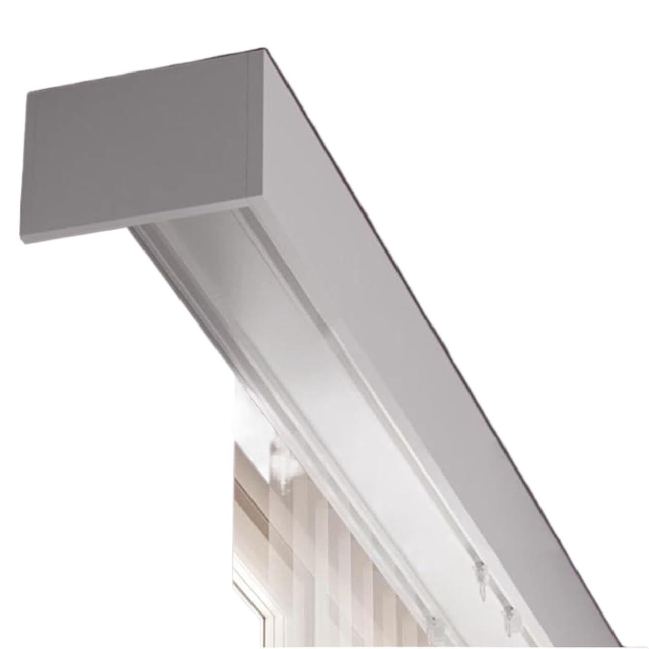 Double Track Curtain, Blackout Curtain Valance Box with Track Ceiling Mounted Pelmet Panel 100-300cm(100cm)
