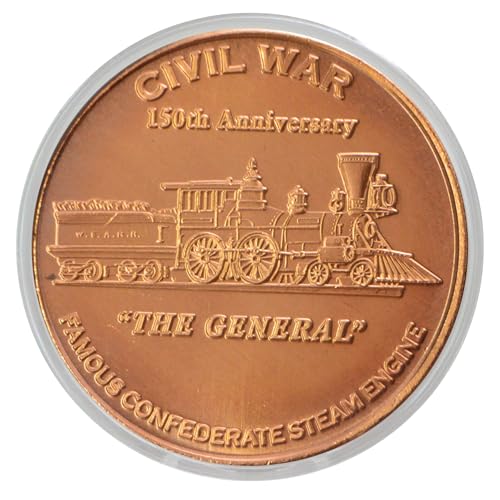 The General Steam Engine Confederate Civil War Commemorative 1 oz Pure .999 Copper Round Collectible Coin in Capsule