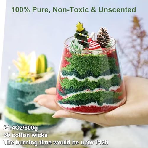 Aufien Arena para Velas con Mechas 21.4 Oz Verde Oscuro miniatura 2