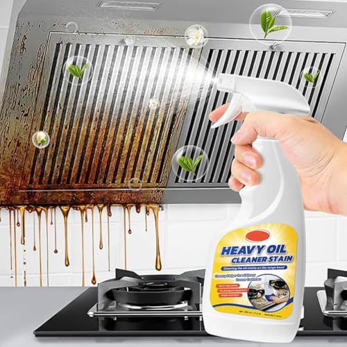 Limpiador de aceite pesado, eficaz contra las manchas, limpieza multiusos para limpieza de aceite pesado con boquilla de pulverización para cocina, hogar, horno, estufa, campana extractora, fregadero