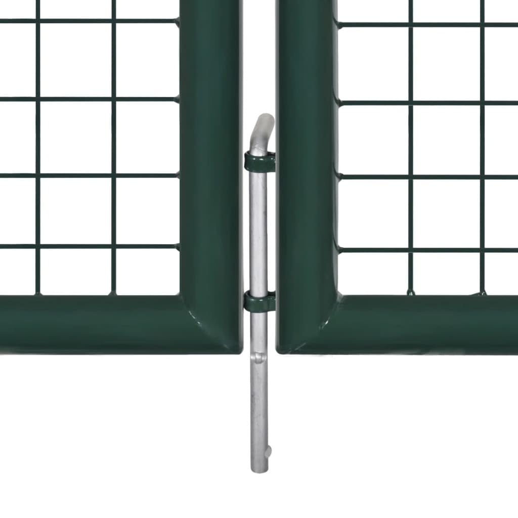 HUAKEHOM Gartentor Doppeltor Zauntür Tor Garten Zaun Pforte Verzinkter Gartentür Zauntor Hoftor 289x125 cm/306x175 cm Stahl Grün
