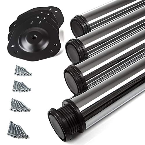 4er Set SO-TECH® Tischbeine Model G Ø 60 mm Chrom poliert Höhe 710 mm