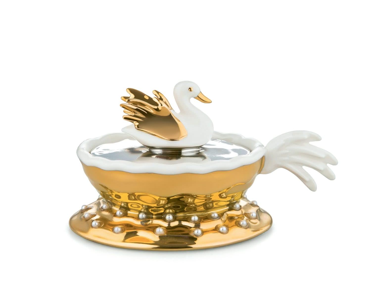 Alessi MJ16 10 Cigno Di Primavera | Decorazione In Porcellana Fatta A Mano | Oggetto Regalo Di Lusso Per La Casa