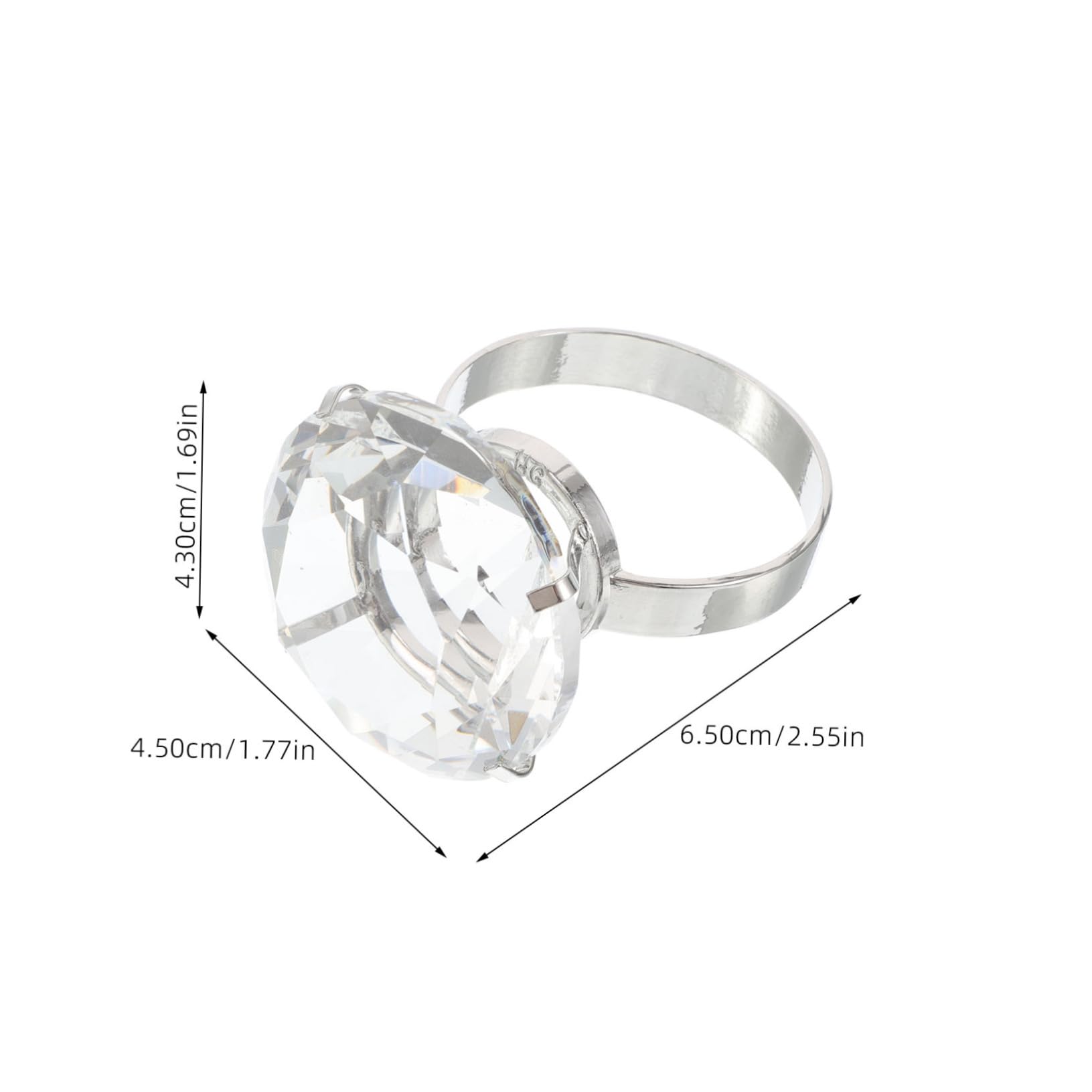 HANABASS Bague de Mariage Factice en Verre et Alliage, Décoration Essentielle pour Décorations de Mariage, Accessoire Unique pour Photos et Célébrations de Fiançailles