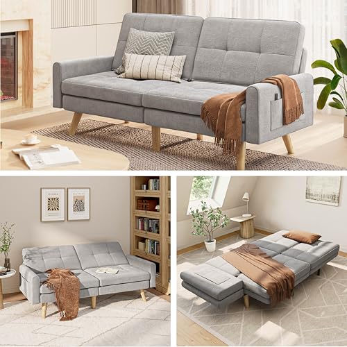 Gizoon 70.9" Sofa Bed, Futon Couch Bed Adjustable Backrest,