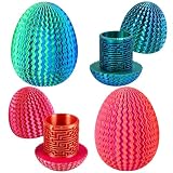 2Pcs Rätselbox, Puzzle Egg with Maze Design for Creative Play, 3D Printed Annoying Gift Box for Money Gift with Orange and Green Colours, Two Piece Gift Box for Enthusiasts