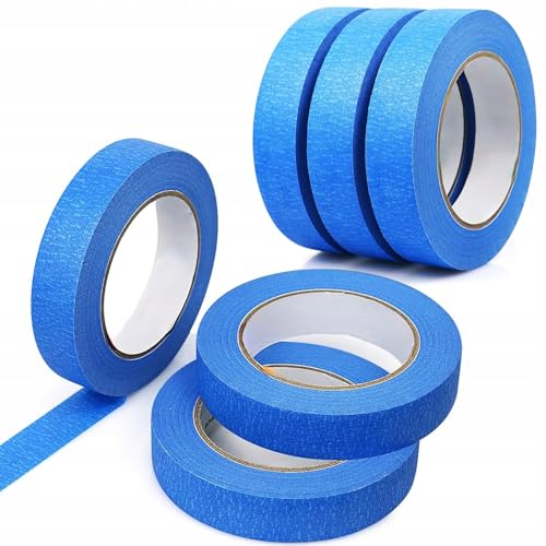 Rosfix Nastro Da Mascheratura 40 Mm X 50 M – Carta Crescentata Blu, Adesivo Acrilico | Linee Precise, Facile Da Rimuovere | Uso Professionale | Access