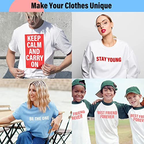 20 Sheets 880 Pieces Iron On Letters For Clothing, 2 Inch 5 Colors Heat Transfer Vinyl Patches Pu Alphabets Sticker T-Shirt Printing Diy Crafts Decorations (Black, White, Pink, Red, Blue) #TOP3