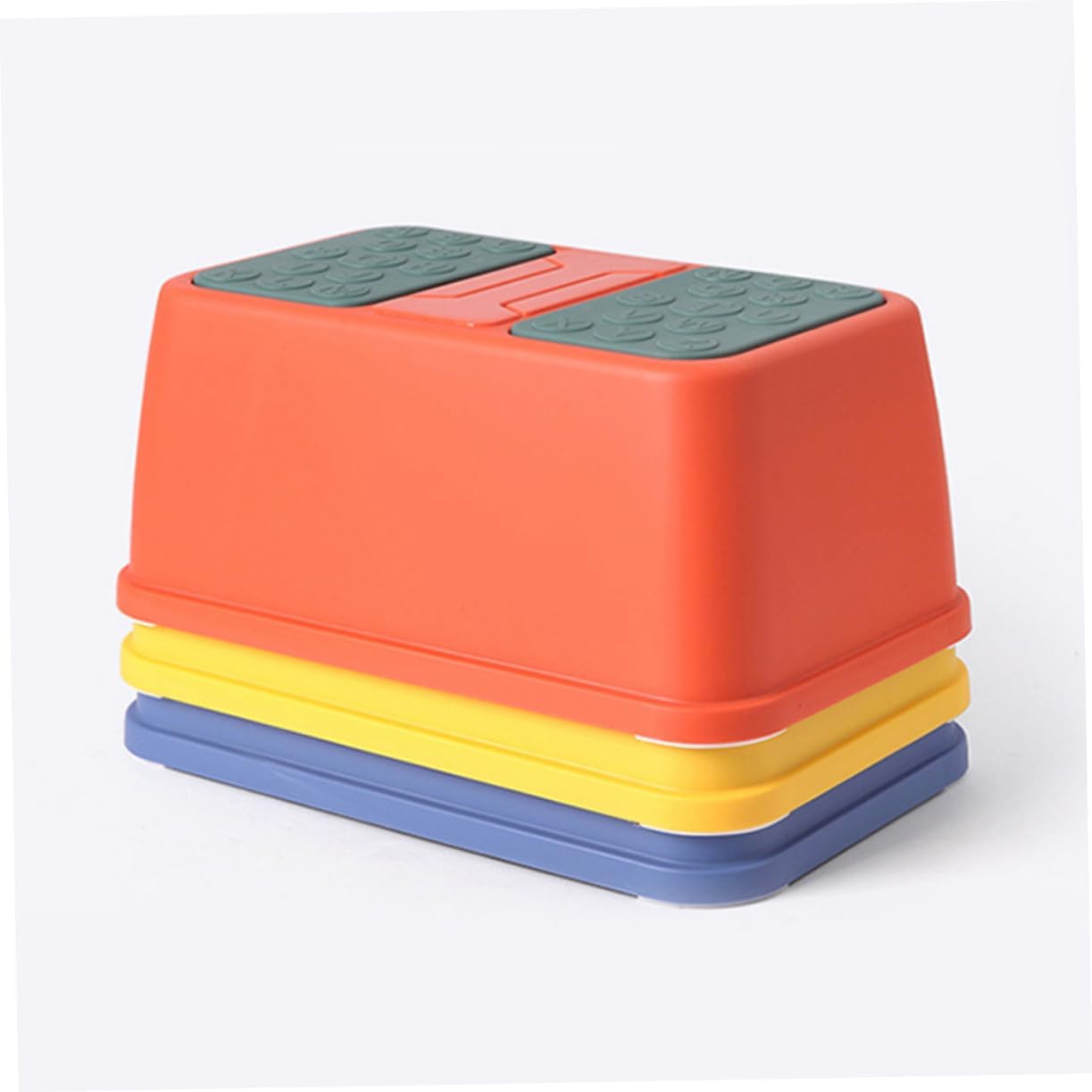 KICHOUSE Plastic Stool Boy Girl Booster Seat for Dining Table Non-Slip Step Stool for Boys and Girls Single Footstool