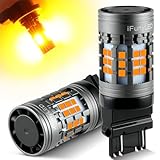 iFunyLED 2PCS 3157 LED Bulb, Super bright 3156 3056 3057 3047 3457 4157 LED, Anti Hyper Flash CANBUS Error Free, Replacement Light Kit Set for Car Turn Signal Blinker Lights - Amber