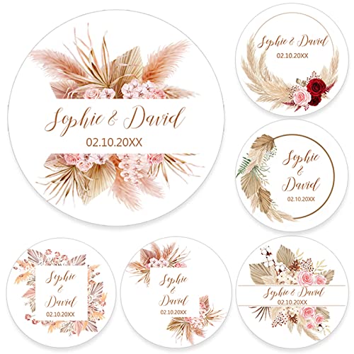 gue - 100 Etiquettes Personnalisées Rondes (3.5 cm) pour Anniversaire, Baptême, Mariage - Scellage en Papier - 100 Unités
