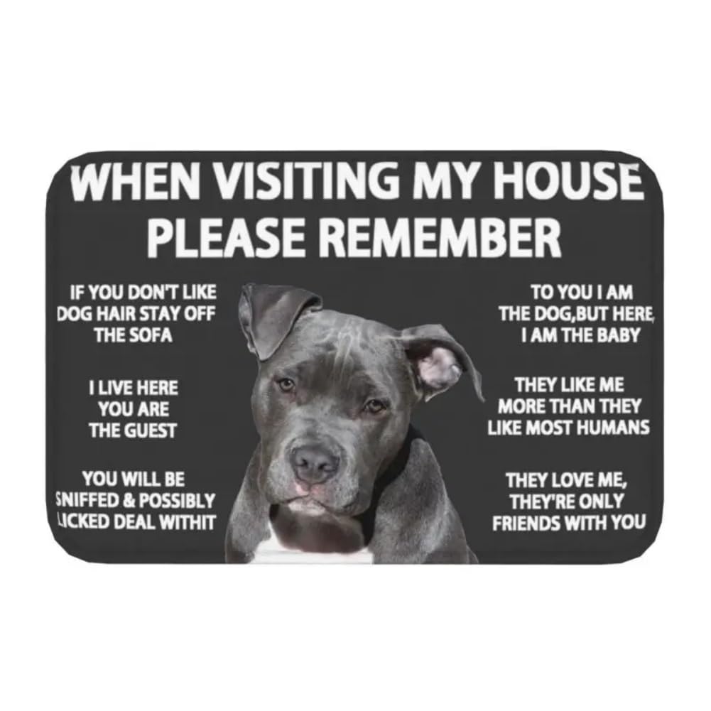 Tapis de porte Pitbull brodé haute qualité 50x80 cm pour sublimer votre entrée
