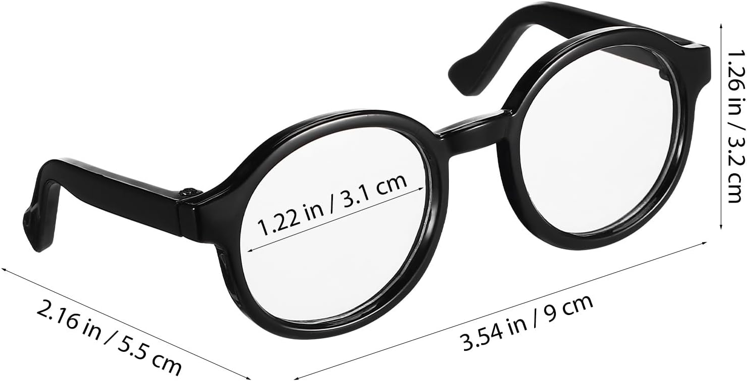Hemobllo 6 Pcs Mini Doll Glasses Set Lightweight Plastic Eyeglasses with Clear Lenses 3.54 X 1.25 X 0.39 Inch Miniature Doll Sunglasses for Dollhouse Accessories and Craft Props