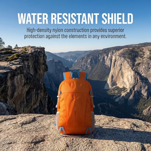 Mochila deportiva ultraligera plegable impermeable naranja miniatura 2
