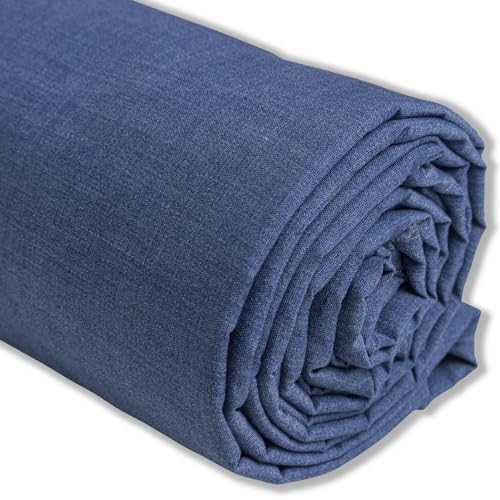 IPEA Tela de Popelín Algodón Azul Oscuro – 200 cm x 150 cm – Made in Italy – Tejido al Metro para Costura, Ropa, Forros, Accesorios, Patchwork - Tela Lisa para Coser - Lienzo