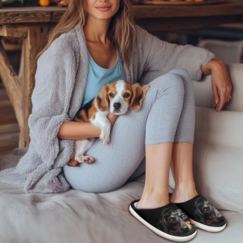chaqlin Dog House Slipper Fuzzy Sandals Furry Womens Bedroom Flannel Fur Lined Anti Skid Thick Sole Slippers Outdoor4