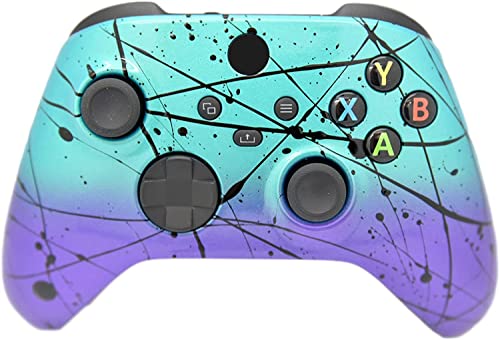 Image of Hand Airbrushed Fade Custom Controller Compatible with Xbox Series X /S & Xbox One (Series X /S Teal & Purple Fade)