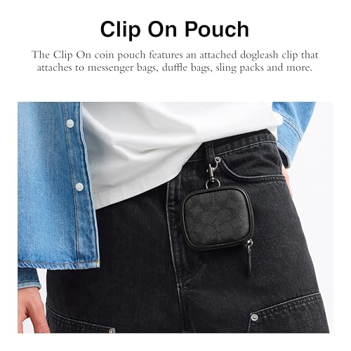 Coach Men's Clip On Pouch, Charcoal, One Size2