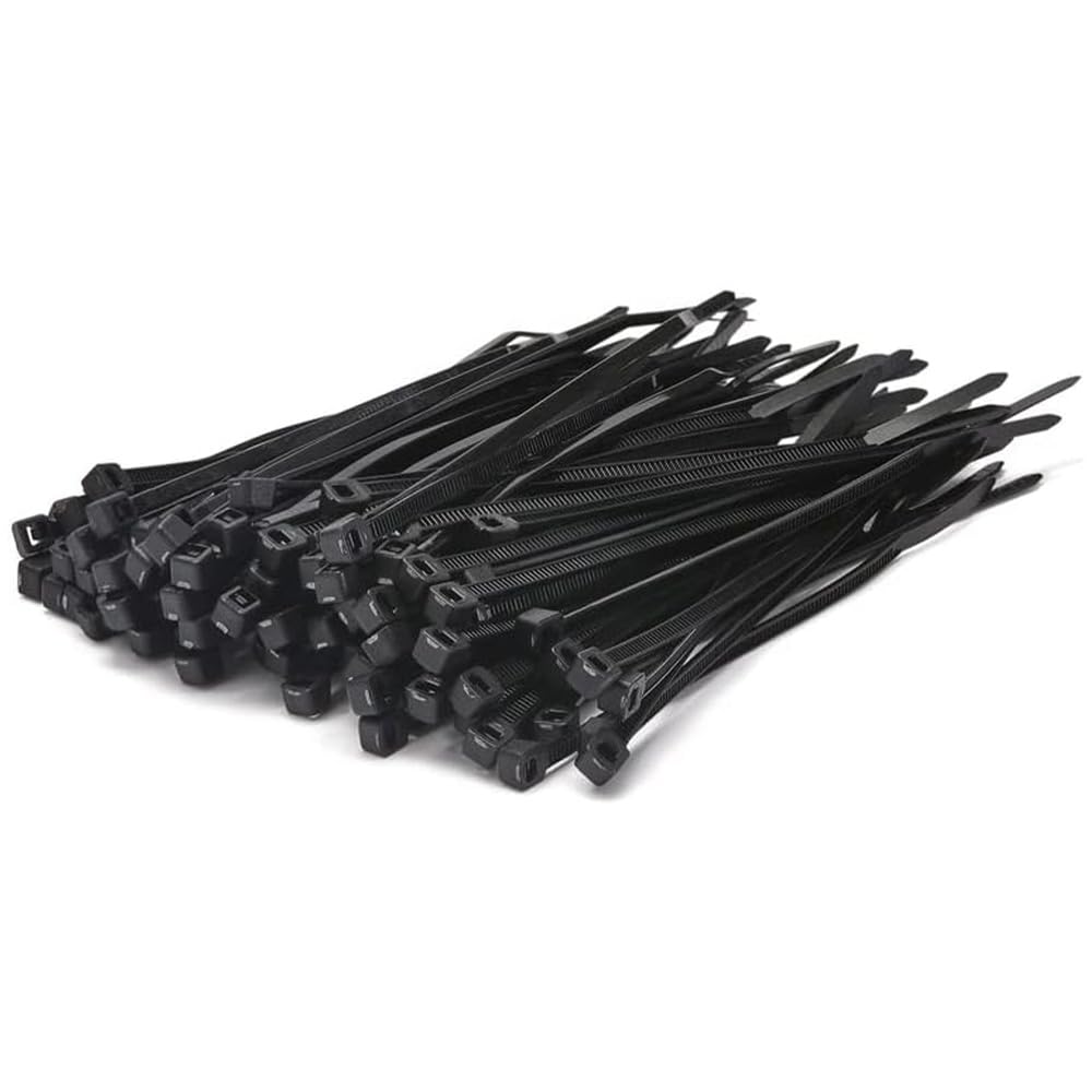 Patio 100pcs Cable Zip Ties Black Wire Zip Ties Heavy Duty Outdoor Self-Locking Balck Nylon Tie Wraps for Indoor & Outdoor Use 8 Inch