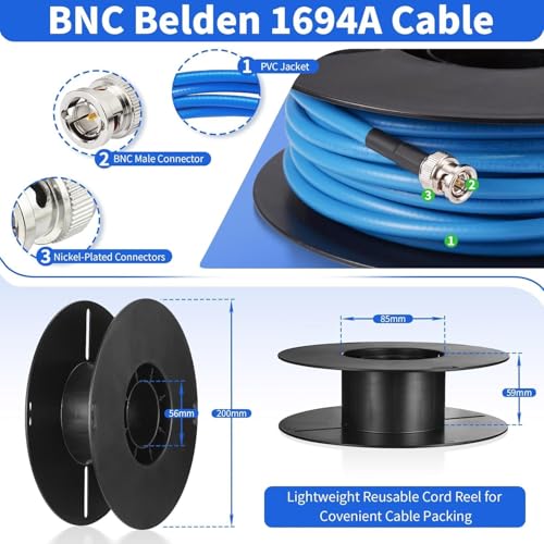 Image of Superbat SDI Cable 50ft BNC Cable 75 Ohm Belden 1694A 3G /6G /12G SDI Camera Wire,Support 3G-SDI /6G-SDI /4K /6K Video Recorder Camera Monitor Converter Audio Broadcast etc.