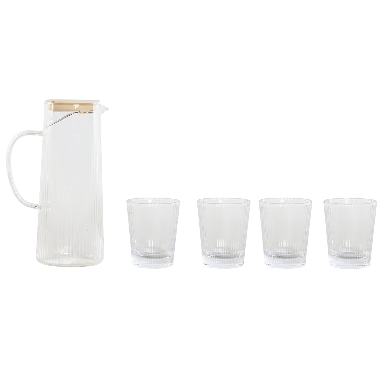 VASO SET 5 BOROSILICATO 8X8X9,5 245ML JARRA 1200