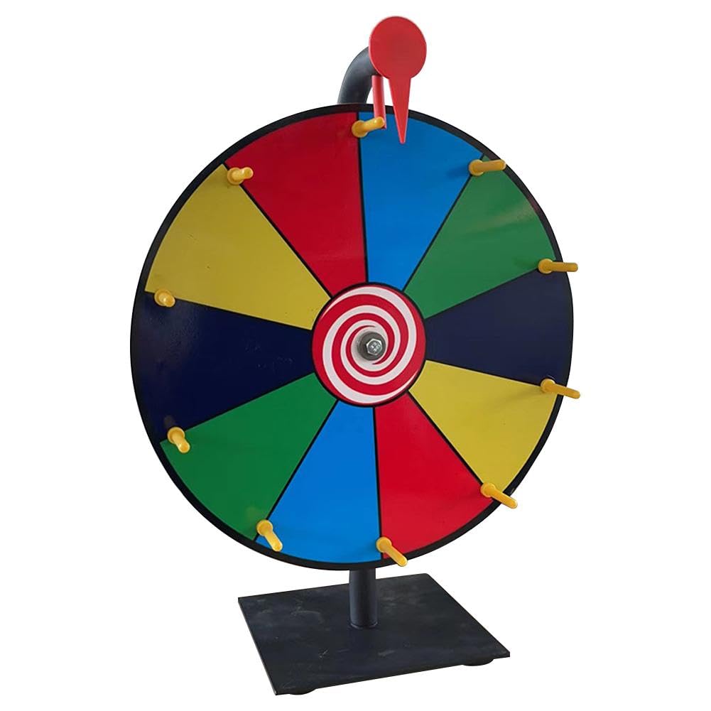 Foreverup Roue De Prix Rotative 30,5 Cm - 10 Emplacements Avec Support, Marqueur Et Gomme Pour Fêtes Et Événements