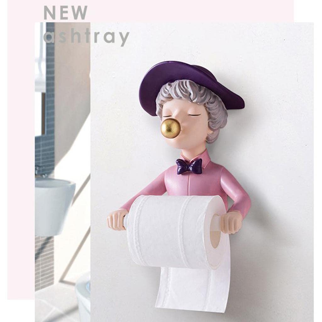 Creative Nordic Chic Bubble Girl Toilet Paper Holder Hat Pink-image-12