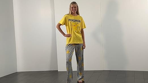 Pokemon Women's Pikachu Bolts 2 Piece Shirt and Pant Combo Adult